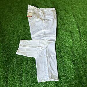 D Kin Embellished High Rise Ankle Skinny Leg White Jeans Pants Plus Size 22W NEW